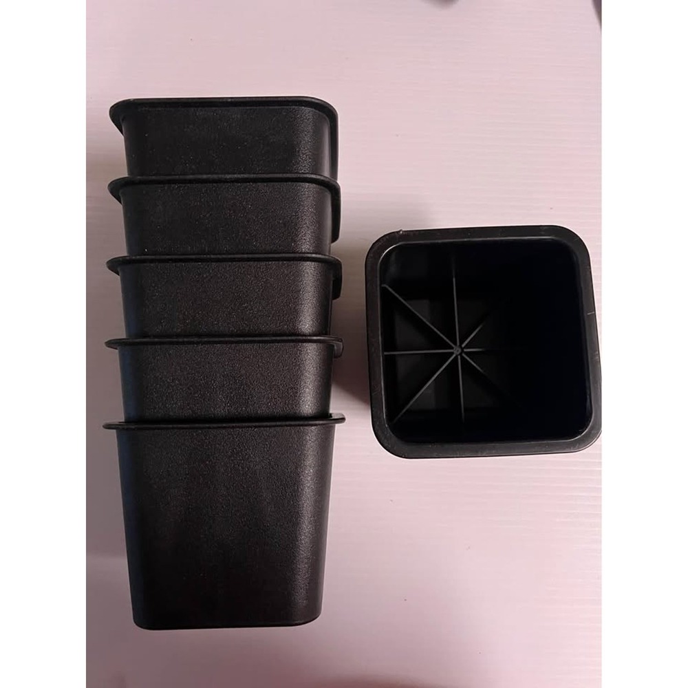 Black Plastic Furniture Risers Set of 6 Square Bed Desk Table Lifts Heavy Duty